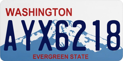 WA license plate AYX6218