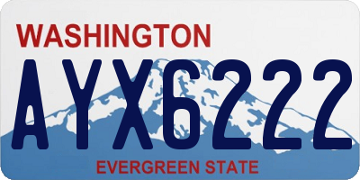 WA license plate AYX6222