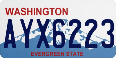 WA license plate AYX6223