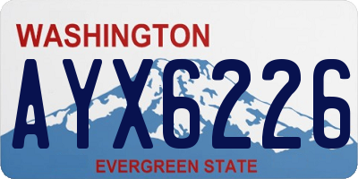 WA license plate AYX6226