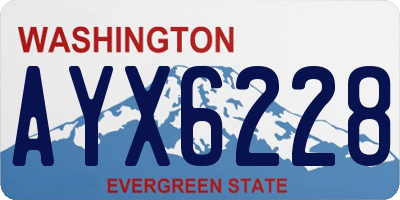 WA license plate AYX6228