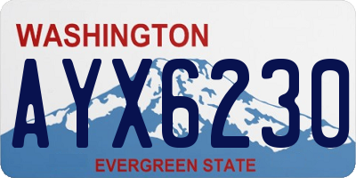 WA license plate AYX6230