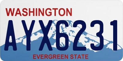 WA license plate AYX6231