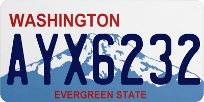 WA license plate AYX6232