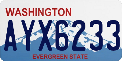 WA license plate AYX6233