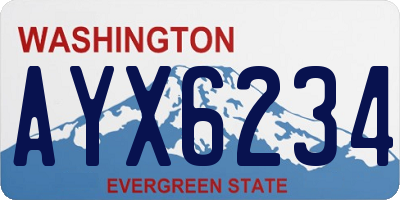 WA license plate AYX6234