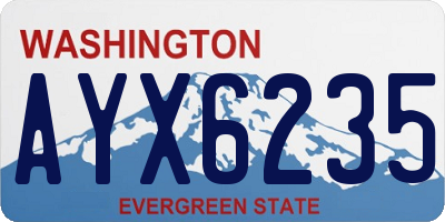 WA license plate AYX6235