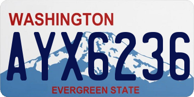 WA license plate AYX6236