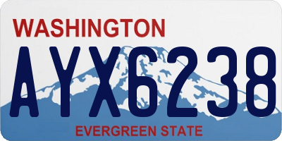 WA license plate AYX6238