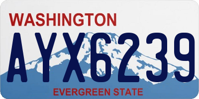 WA license plate AYX6239