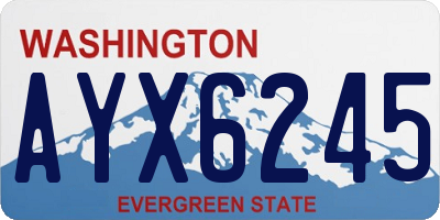 WA license plate AYX6245