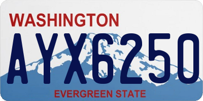 WA license plate AYX6250