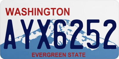 WA license plate AYX6252