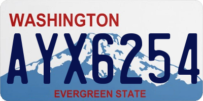 WA license plate AYX6254