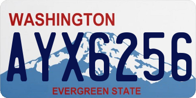 WA license plate AYX6256