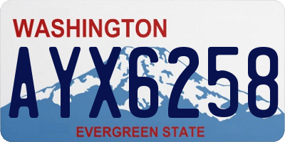 WA license plate AYX6258