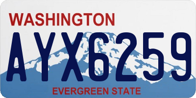 WA license plate AYX6259