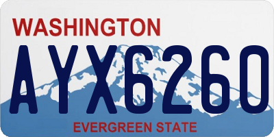 WA license plate AYX6260