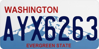 WA license plate AYX6263