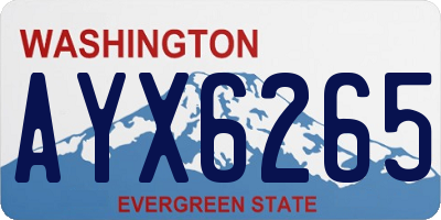 WA license plate AYX6265