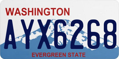 WA license plate AYX6268