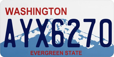 WA license plate AYX6270