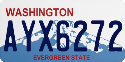 WA license plate AYX6272