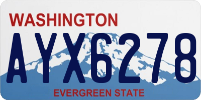 WA license plate AYX6278