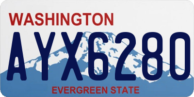 WA license plate AYX6280