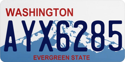 WA license plate AYX6285