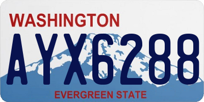 WA license plate AYX6288