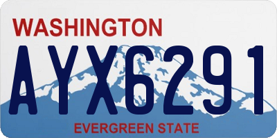 WA license plate AYX6291