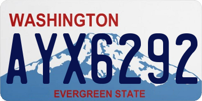 WA license plate AYX6292