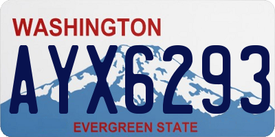 WA license plate AYX6293