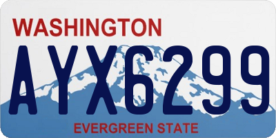 WA license plate AYX6299