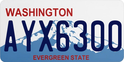 WA license plate AYX6300