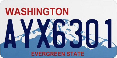 WA license plate AYX6301