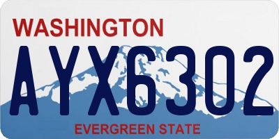 WA license plate AYX6302