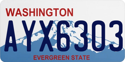 WA license plate AYX6303