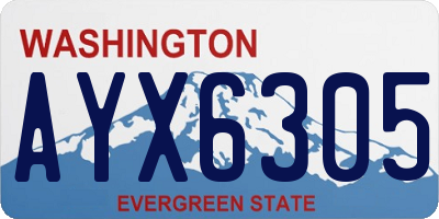 WA license plate AYX6305