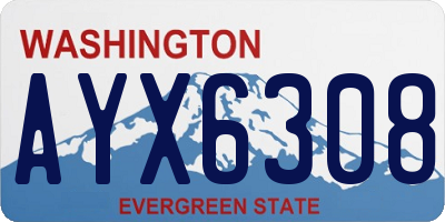 WA license plate AYX6308