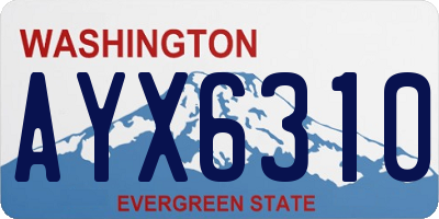 WA license plate AYX6310