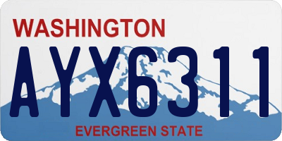 WA license plate AYX6311