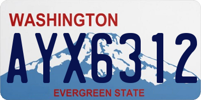 WA license plate AYX6312