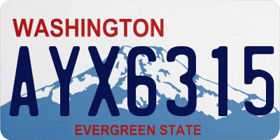 WA license plate AYX6315