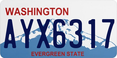 WA license plate AYX6317