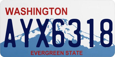 WA license plate AYX6318