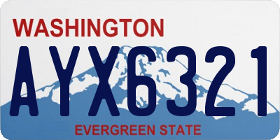 WA license plate AYX6321