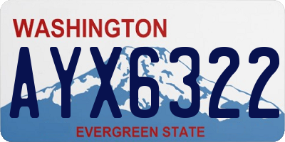 WA license plate AYX6322