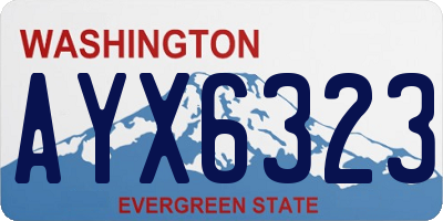 WA license plate AYX6323